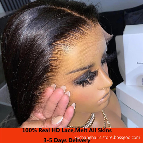 Curly Human Hair Transparent Hd Full Lace Wig,With Baby Hair Hd Lace Front Wig,Virgin Glueless HD Lace Wigs Overnight Delivery